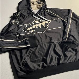 UNRL RARE Silk Series “State of Hockey” Minnesota Wild Team Black Men's Hoodie M